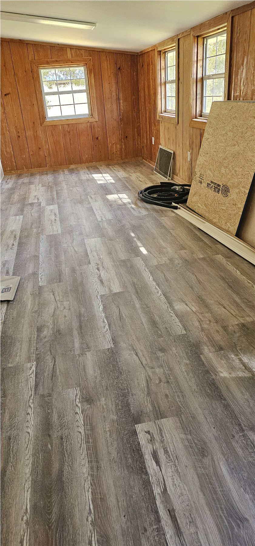 Finished wood-accent room
